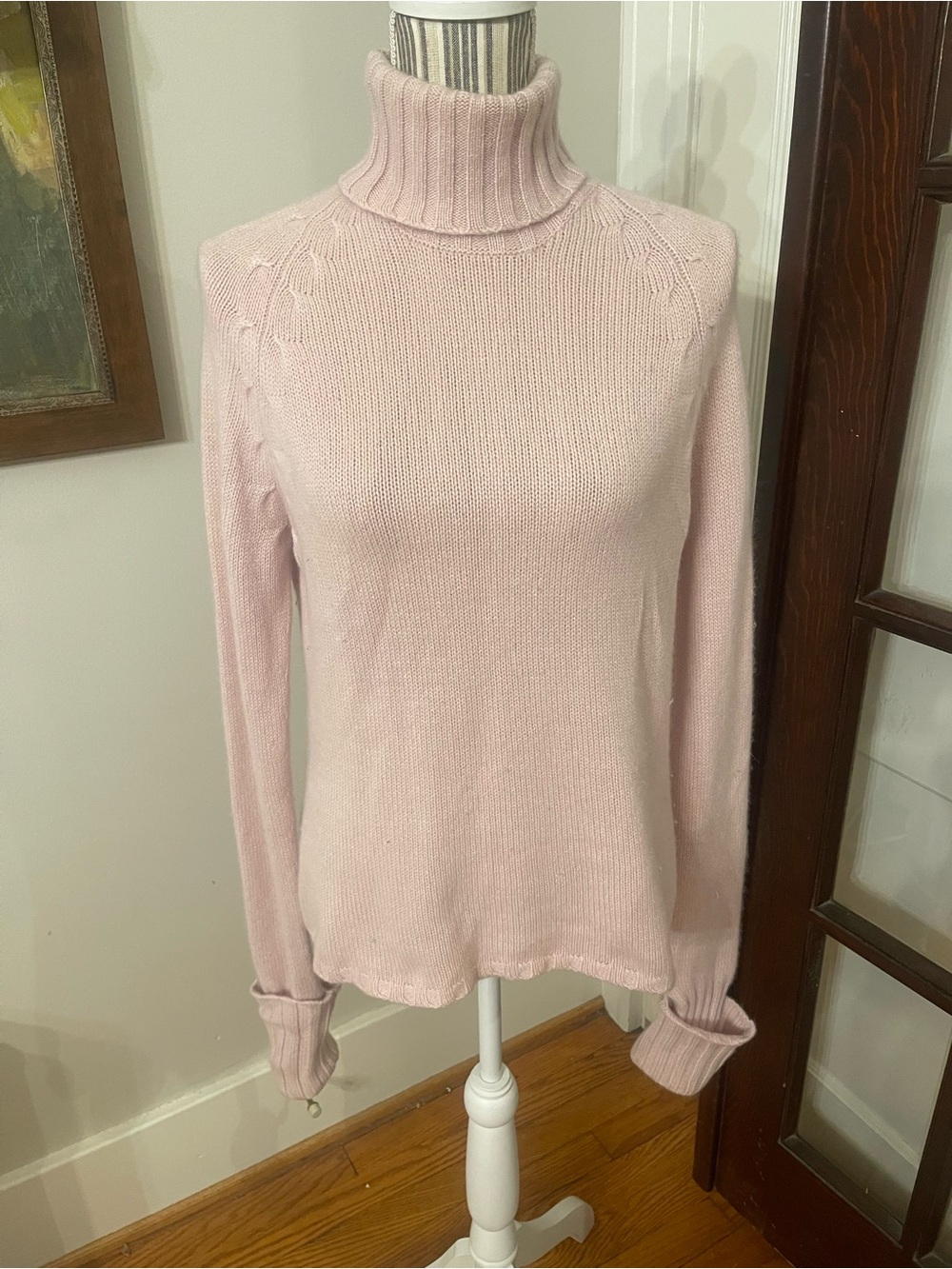 Banana Republic Light Pink Turtleneck Sweater 100% Cashmere